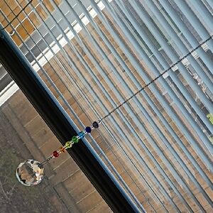 Crystal Prism Sun Catcher with Rainbow Beads